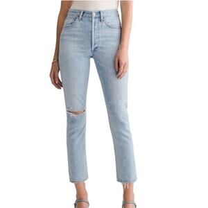 Agolde Women’s Riley High Rise Distressed Crop Jeans Size 26